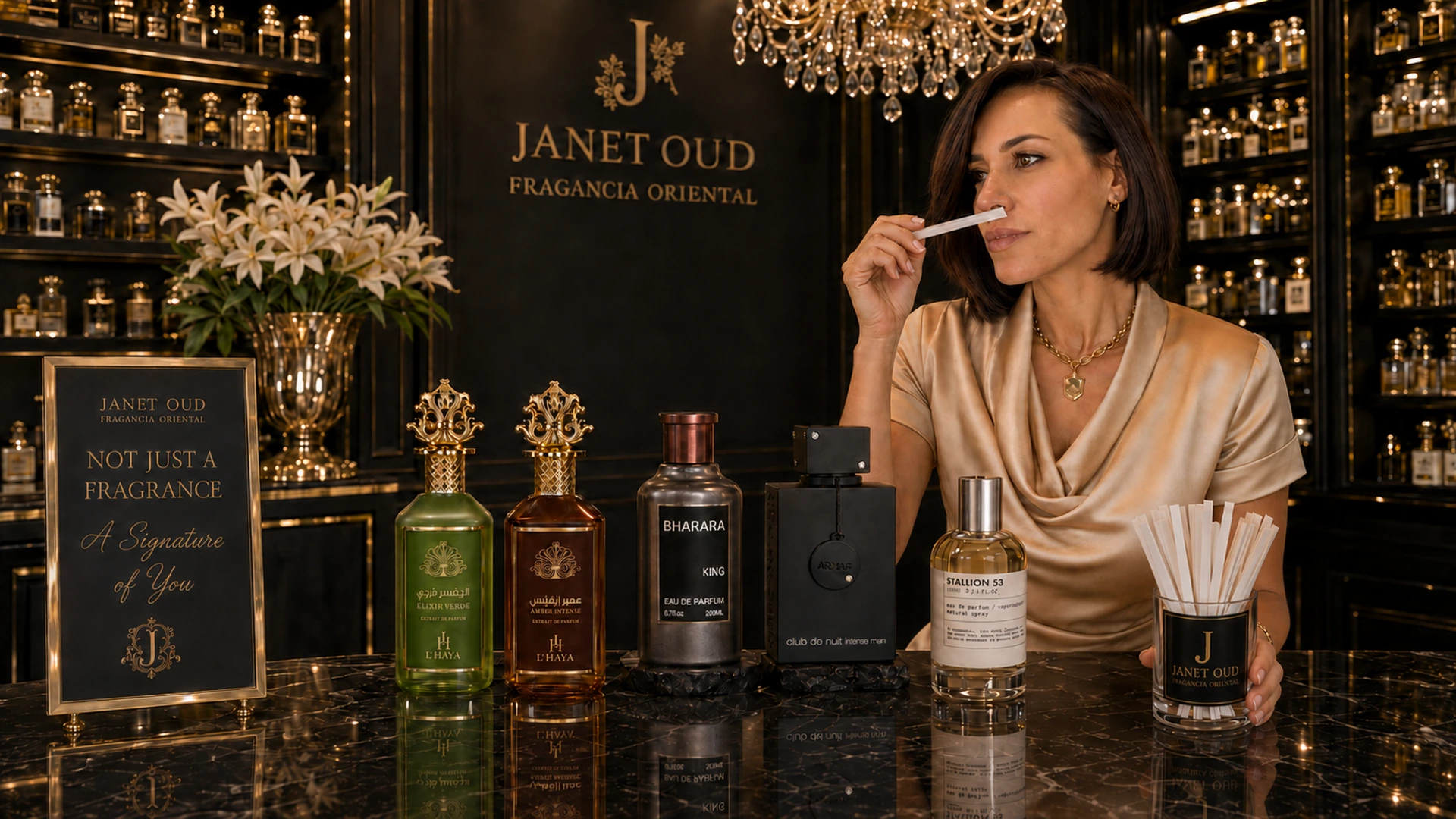 Janet personally testing and approving every fragrance